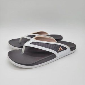 Adidas Flip Flops Womens Size 6 Gray Pink White Sandals